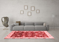 Machine Washable Oriental Red Traditional Rug, wshabs3344red