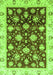 Machine Washable Oriental Green Traditional Area Rugs, wshabs3344grn