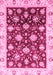 Machine Washable Oriental Pink Traditional Rug, wshabs3344pnk