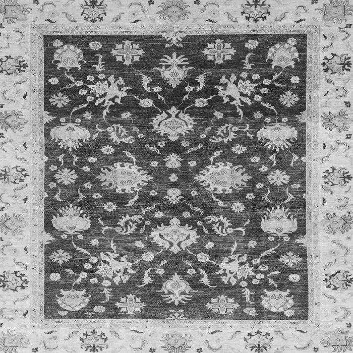 Square Machine Washable Oriental Gray Traditional Rug, wshabs3344gry