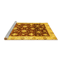 Sideview of Machine Washable Oriental Yellow Traditional Rug, wshabs3344yw