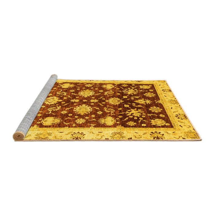 Sideview of Machine Washable Oriental Yellow Traditional Rug, wshabs3344yw