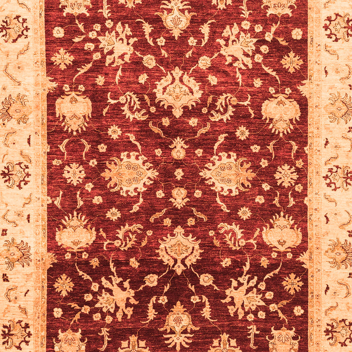 Machine Washable Oriental Orange Traditional Area Rugs, wshabs3344org