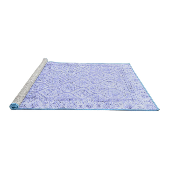 Sideview of Machine Washable Oriental Blue Traditional Rug, wshabs3345blu
