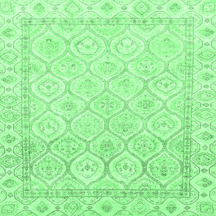 Square Oriental Emerald Green Traditional Rug, abs3345emgrn