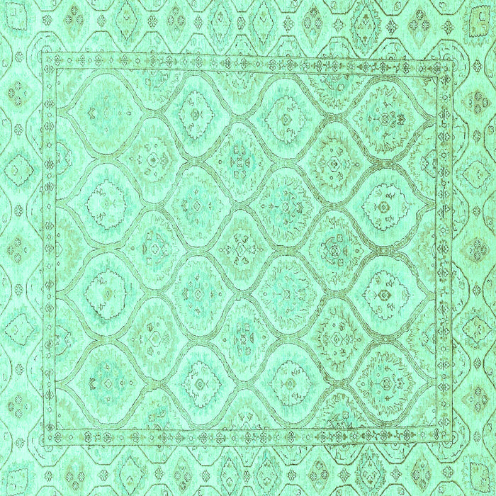 Square Machine Washable Oriental Turquoise Traditional Area Rugs, wshabs3345turq