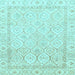 Square Oriental Light Blue Traditional Rug, abs3345lblu