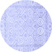 Round Oriental Blue Traditional Rug, abs3345blu