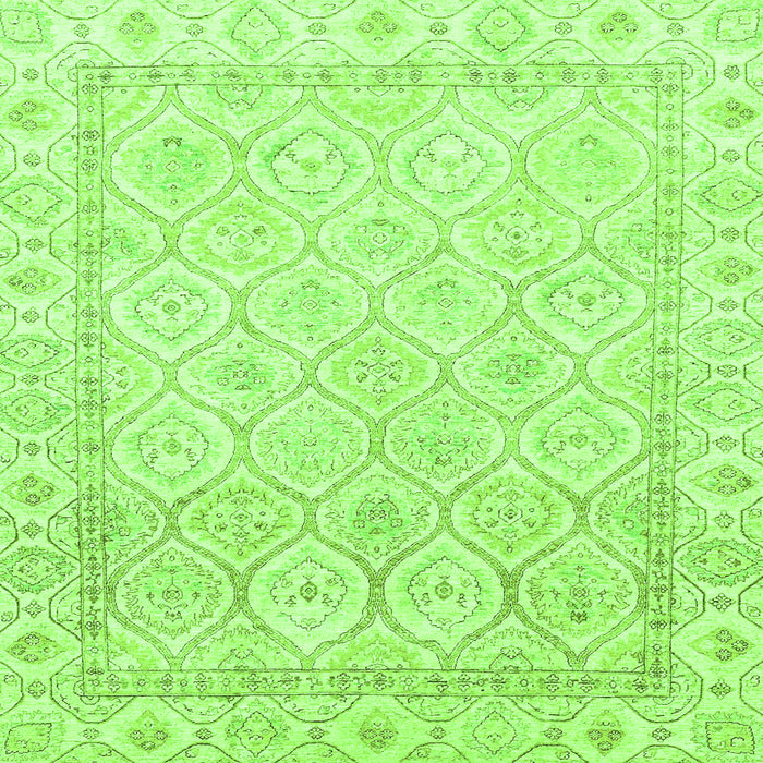 Square Oriental Green Traditional Rug, abs3345grn