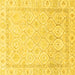 Square Machine Washable Oriental Yellow Traditional Rug, wshabs3345yw