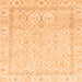 Square Oriental Orange Traditional Rug, abs3345org