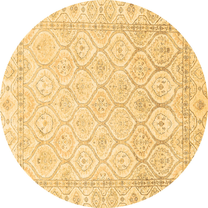 Round Machine Washable Oriental Brown Traditional Rug, wshabs3345brn