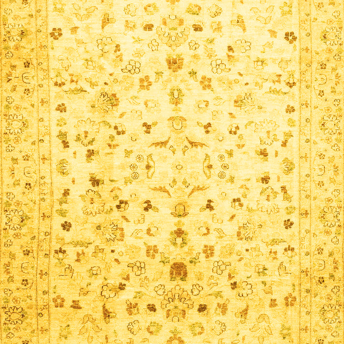 Machine Washable Oriental Yellow Traditional Rug, wshabs3346yw