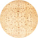 Round Abstract Sun Yellow Oriental Rug, abs3346