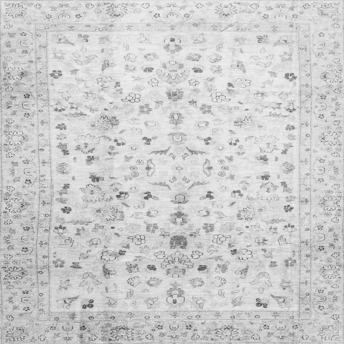 Square Machine Washable Oriental Gray Traditional Rug, wshabs3346gry