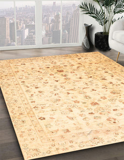Machine Washable Abstract Sun Yellow Rug in a Family Room, wshabs3346