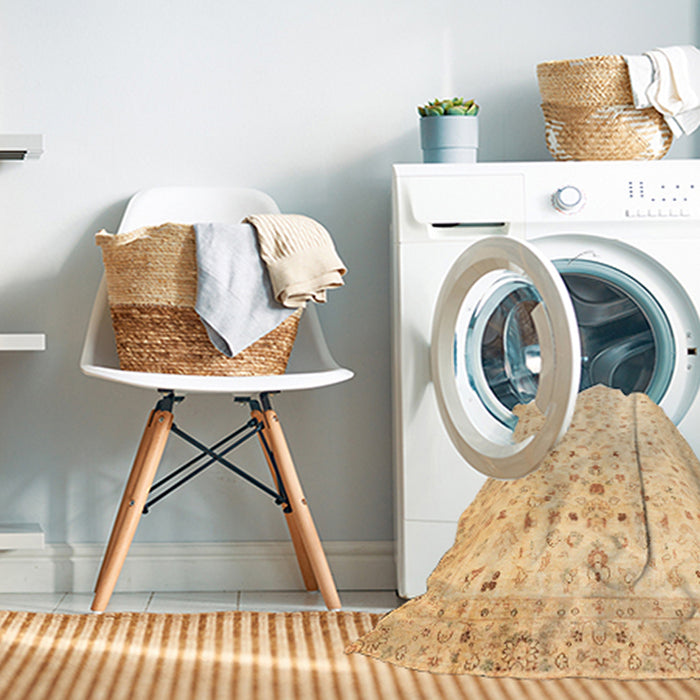 Machine Washable Abstract Sun Yellow Rug in a Washing Machine, wshabs3346