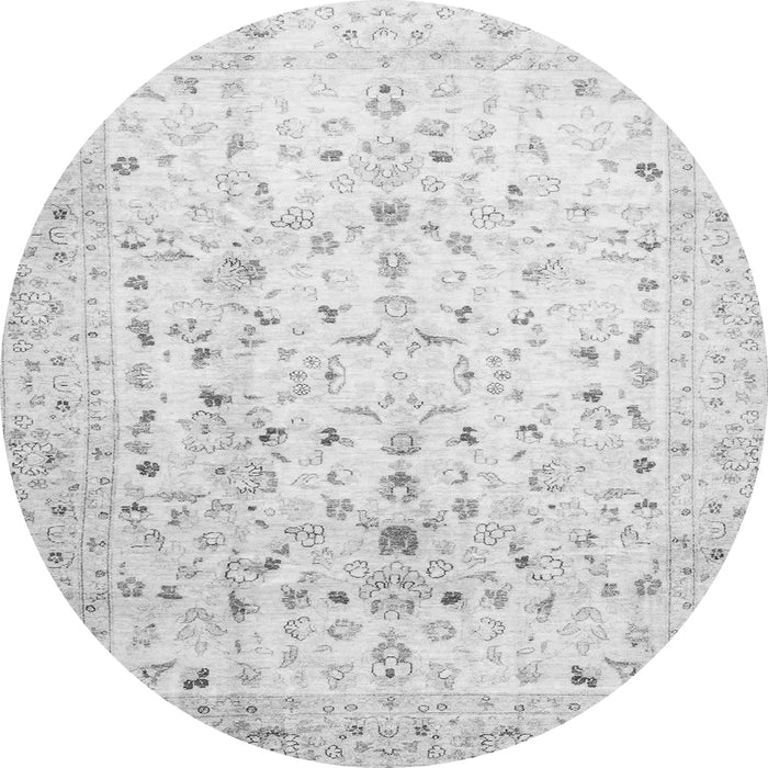 Round Oriental Gray Traditional Rug, abs3346gry