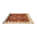Sideview of Machine Washable Abstract Red Rug, wshabs3347