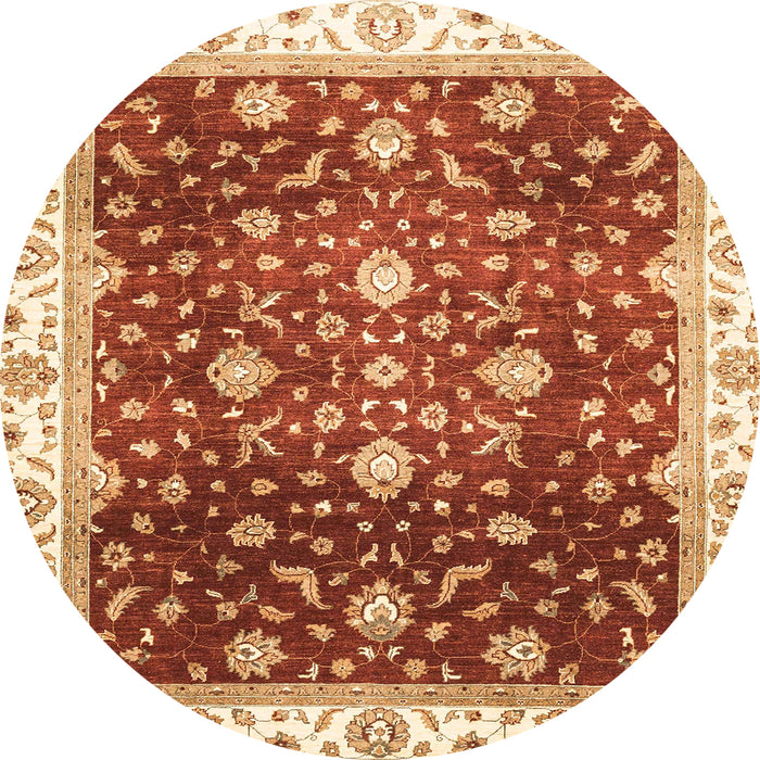 Round Abstract Red Oriental Rug, abs3347