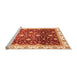 Sideview of Machine Washable Oriental Orange Traditional Area Rugs, wshabs3347org