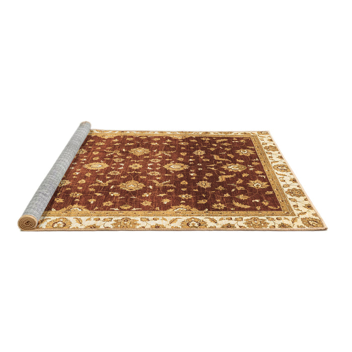 Sideview of Machine Washable Oriental Brown Traditional Rug, wshabs3347brn