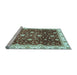 Sideview of Machine Washable Oriental Light Blue Traditional Rug, wshabs3347lblu