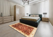 Abstract Red Oriental Rug in a Bedroom, abs3347