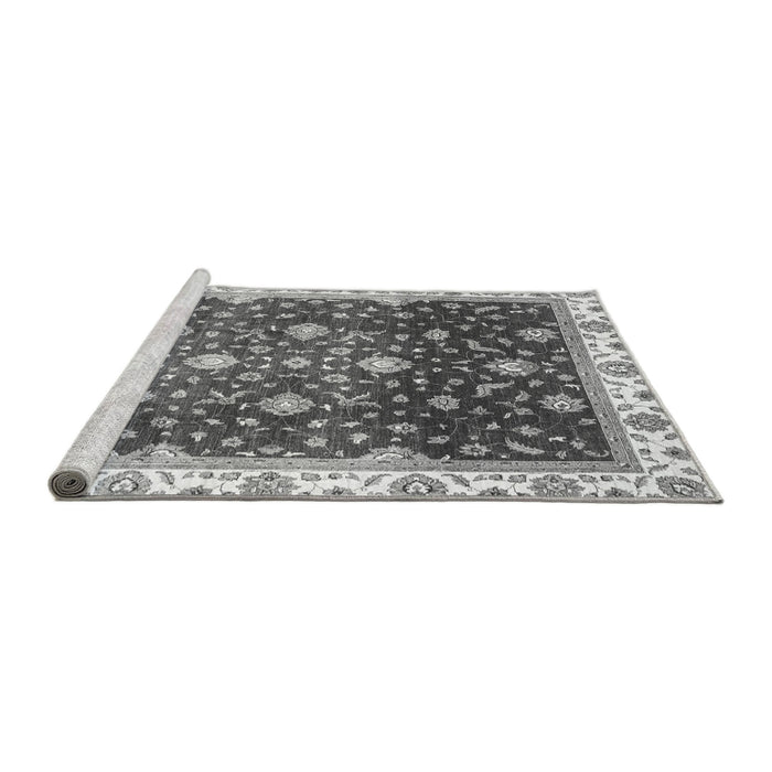 Sideview of Machine Washable Oriental Gray Traditional Rug, wshabs3347gry