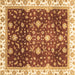 Square Machine Washable Oriental Brown Traditional Rug, wshabs3347brn