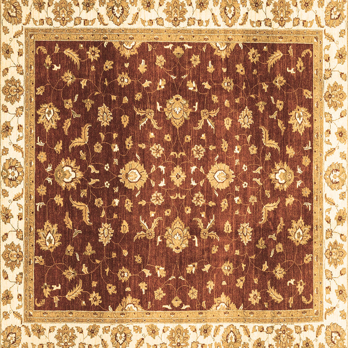 Square Oriental Brown Traditional Rug, abs3347brn