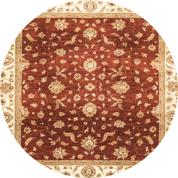 Round Machine Washable Abstract Red Rug, wshabs3347