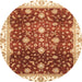 Round Machine Washable Abstract Red Rug, wshabs3347