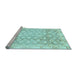 Sideview of Machine Washable Oriental Light Blue Traditional Rug, wshabs3348lblu