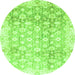 Round Oriental Green Traditional Rug, abs3348grn