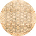 Round Machine Washable Abstract Sun Yellow Rug, wshabs3348