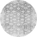 Round Machine Washable Oriental Gray Traditional Rug, wshabs3348gry