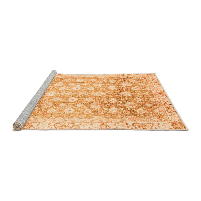 Sideview of Machine Washable Oriental Orange Traditional Area Rugs, wshabs3348org