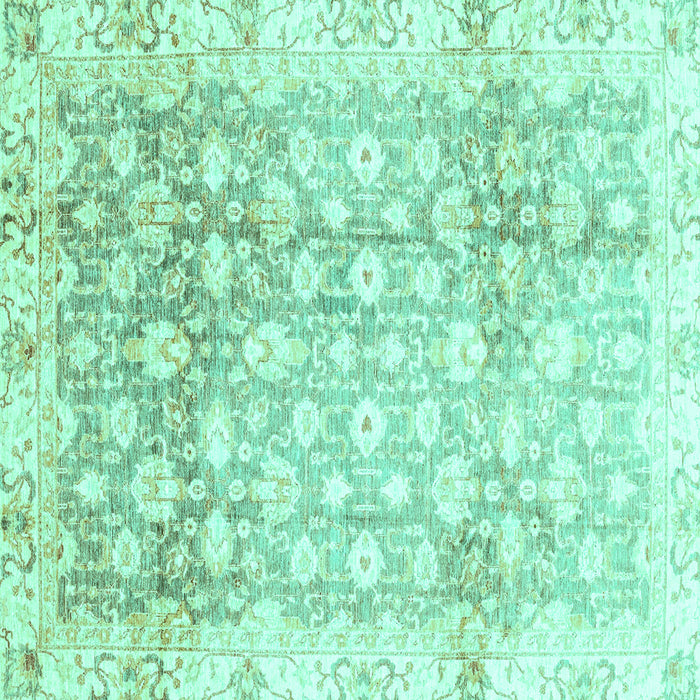 Square Oriental Turquoise Traditional Rug, abs3348turq