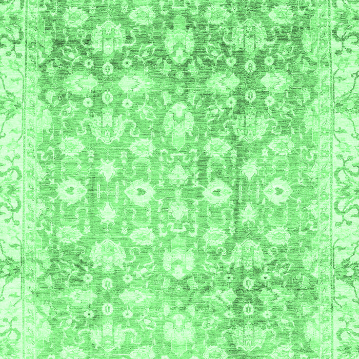 Machine Washable Oriental Emerald Green Traditional Area Rugs, wshabs3348emgrn