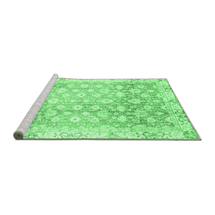 Sideview of Machine Washable Oriental Emerald Green Traditional Area Rugs, wshabs3348emgrn