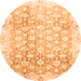 Round Oriental Orange Traditional Rug, abs3348org