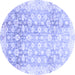 Round Oriental Blue Traditional Rug, abs3348blu