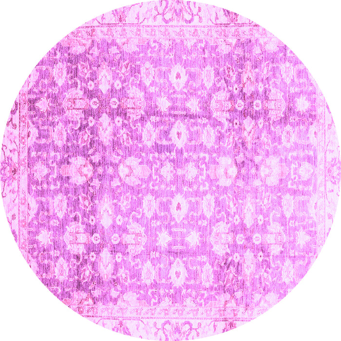 Round Machine Washable Oriental Purple Traditional Area Rugs, wshabs3348pur