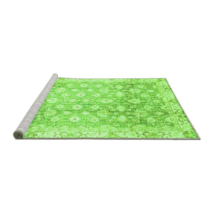 Sideview of Machine Washable Oriental Green Traditional Area Rugs, wshabs3348grn