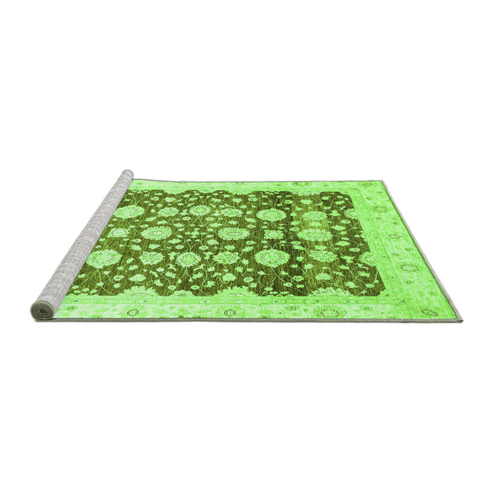 Sideview of Machine Washable Oriental Green Traditional Area Rugs, wshabs3349grn