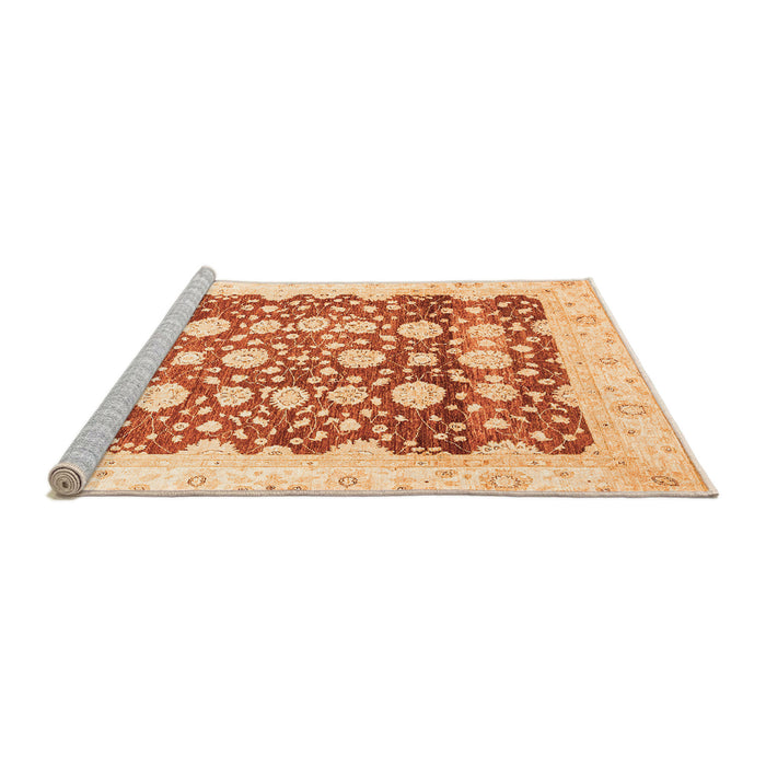 Sideview of Machine Washable Oriental Orange Traditional Area Rugs, wshabs3349org