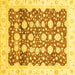 Square Machine Washable Oriental Yellow Traditional Rug, wshabs3349yw