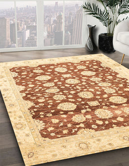 Machine Washable Abstract Sun Yellow Rug in a Family Room, wshabs3349