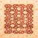 Square Machine Washable Oriental Orange Traditional Area Rugs, wshabs3349org